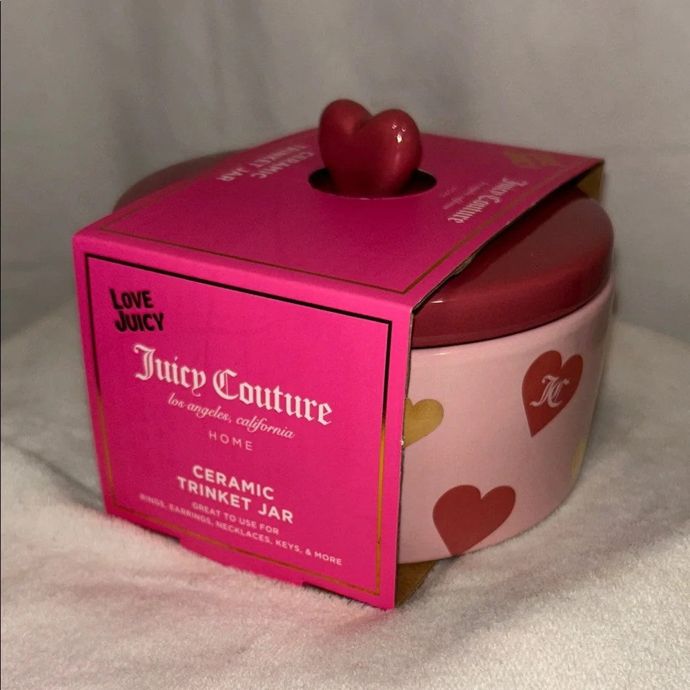 Juicy Couture Pink Heart Ceramic Jar - Picture 1 of 2